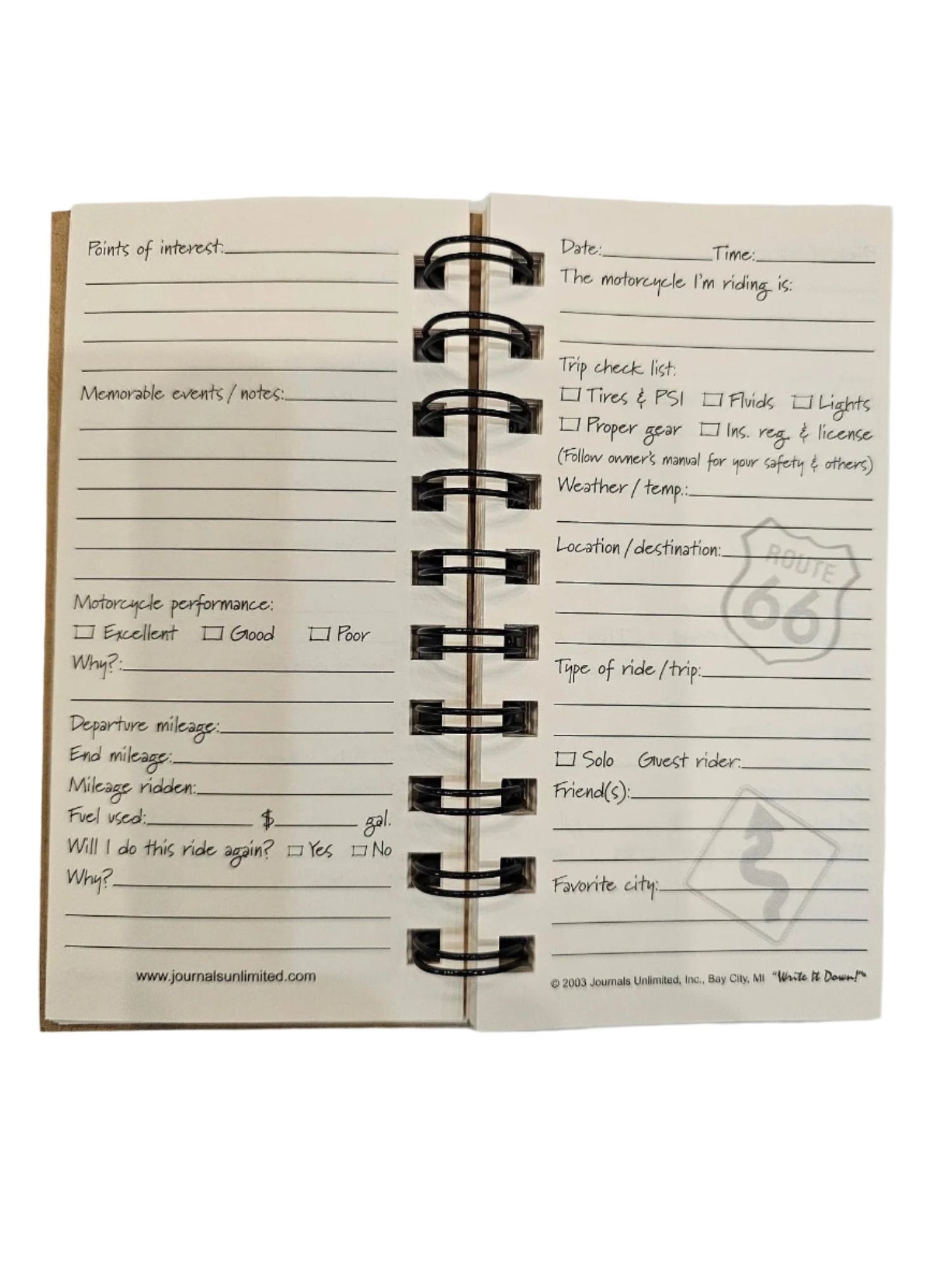 Journal Motorcycle - Kraft color Mini - M-JU-37