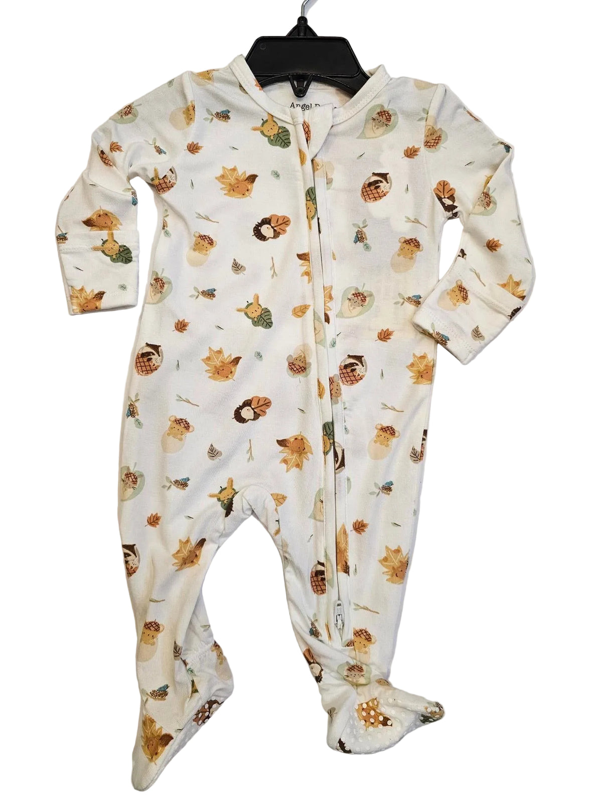 Zipper Coverall - bamboo - nuts and baby animals