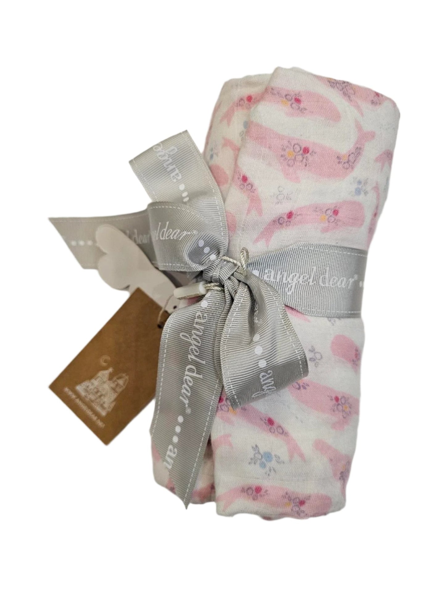 Swaddle Blanket - baby whales -100% cotton guaze