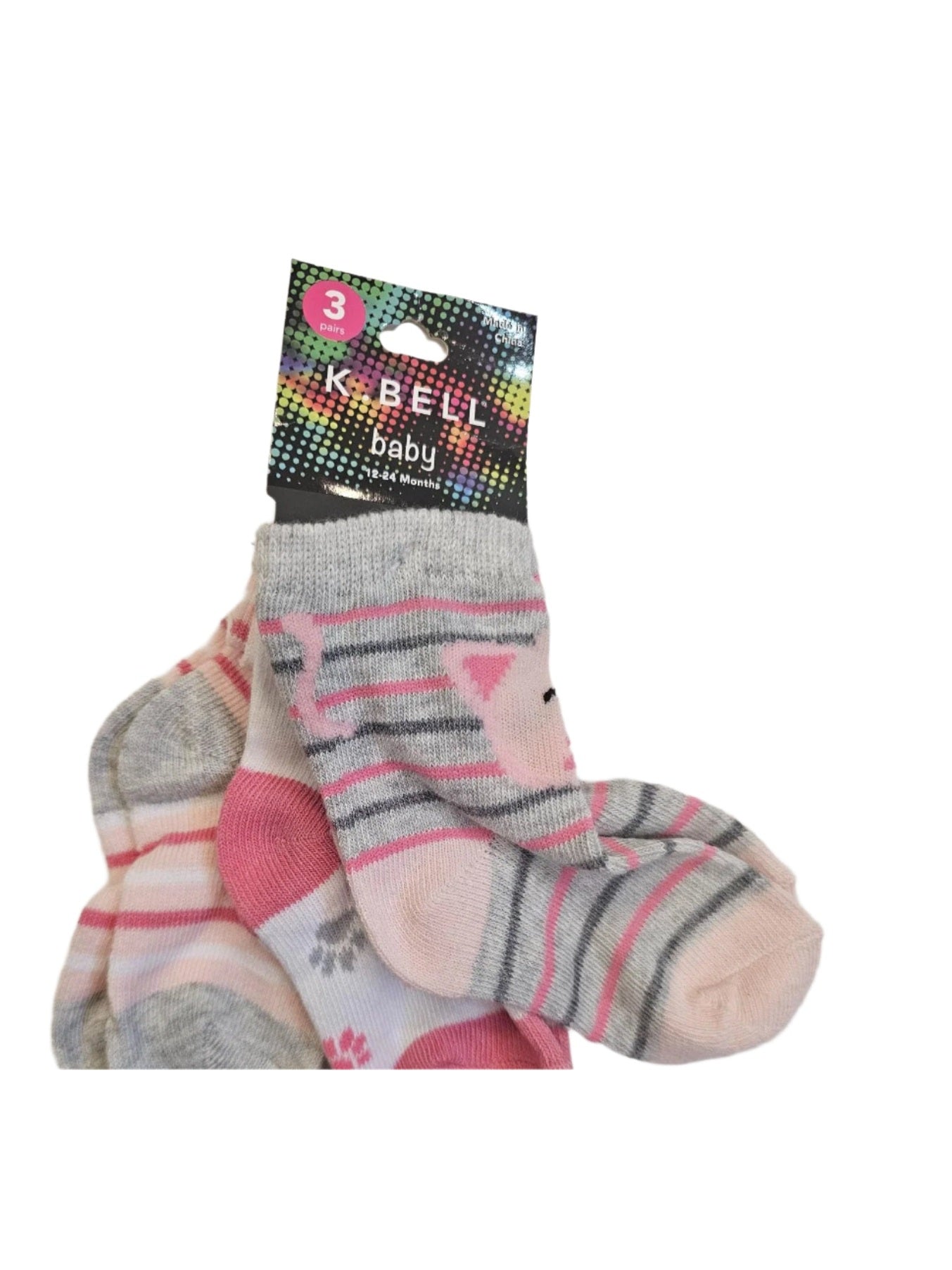 KBELL - 3 PAIR Set Socks Children - Cat