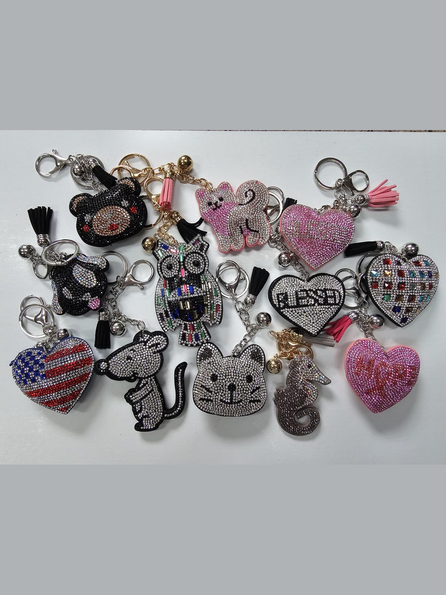 Key Rings Glitter Fobs
