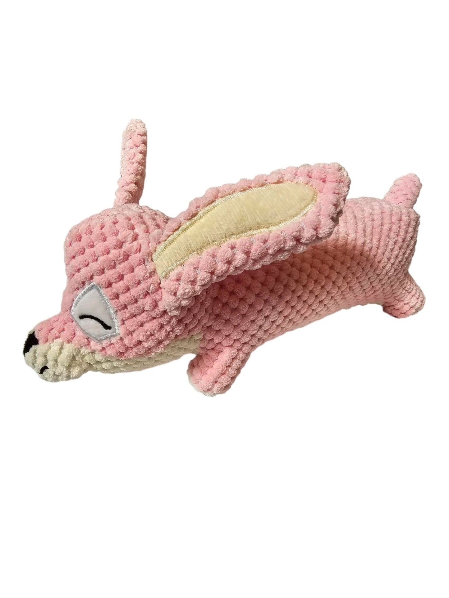 Rabbit Hot Dog Dog Toy Pink