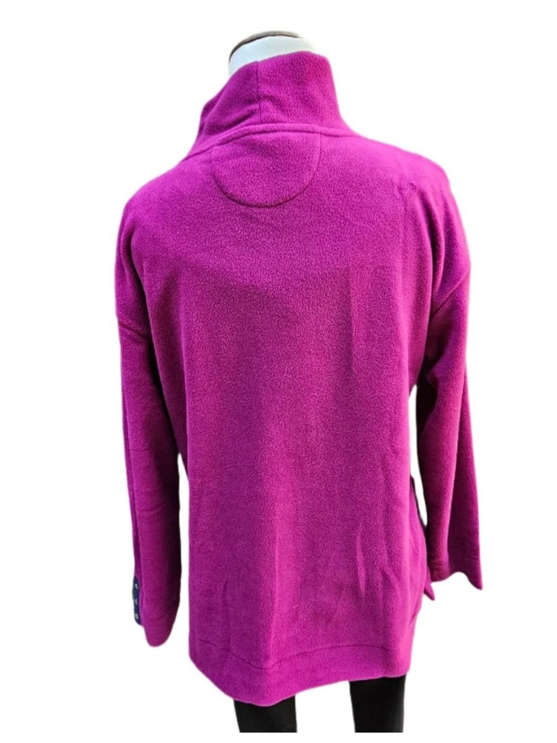 Cowl Neck Pullover Cashmere Fleece Color Pockets Cranberry 24F13-CRB