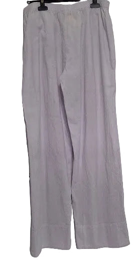 Pants S-1685 White 2 Front Pocket Elastic Waist Women's