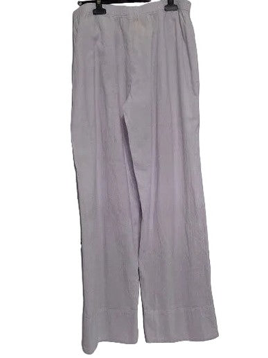 Pants S-1685 White 2 Front Pocket Elastic Waist Women's