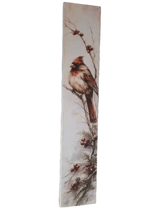 Beechdale- Porch Sign Christmas Cardinal 4.5x 24" 424POR