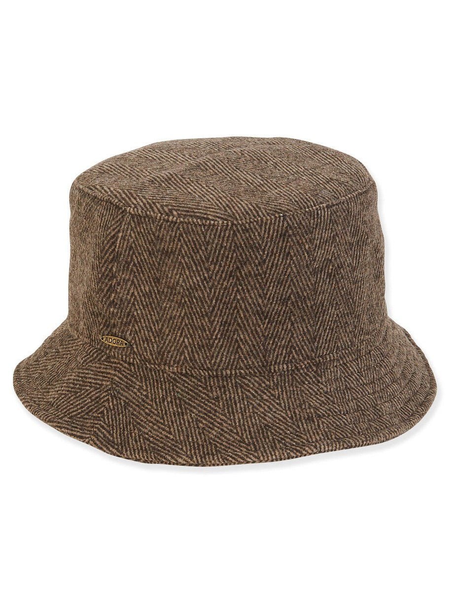 Hat - Brown/Zebra Stripe-Women's-Ad 1498B