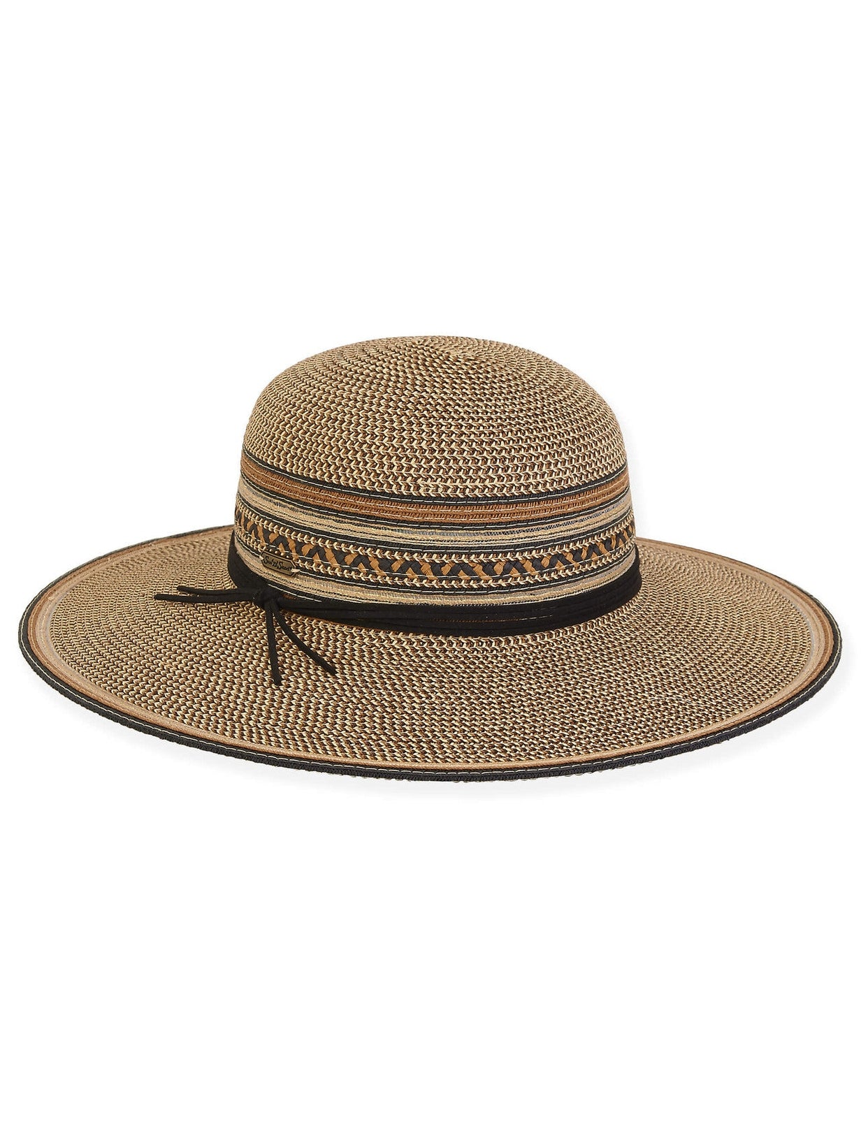 Hat Black Ppaerbraid Floppy Brim Women's HH2917B