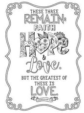 Book Coloring Faith Hope Love Clr043