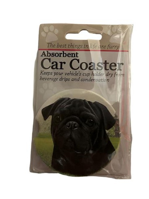 Car Coaster Pug Black 231-32