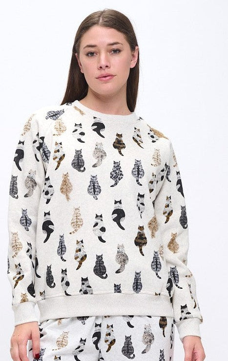 Sweatshirt Pullover Whimsical Cat Tails Women's Sw270 – Razberry