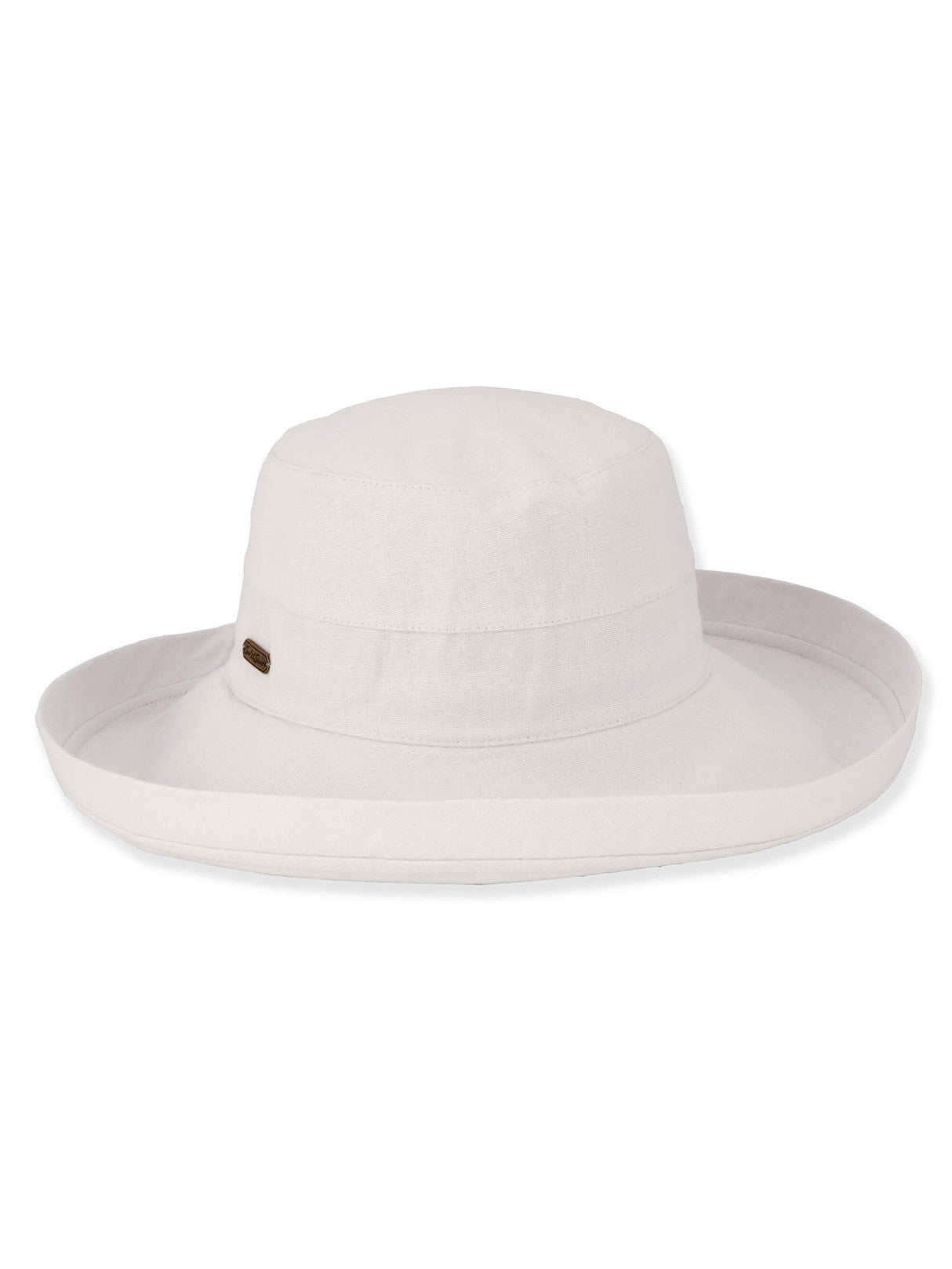 Hat - Ivory-Linen Upbrim 3.5'-Women's-HH3169A