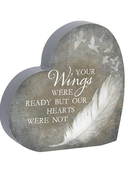 Wooden Heart Sitter Your Wings 24044