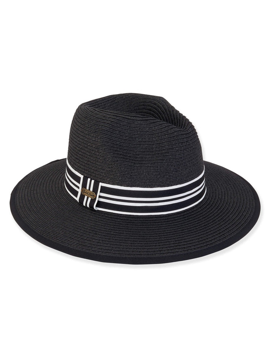 Hat -Black-Paperbraid Safari Brim-Women's-Hh3080 B