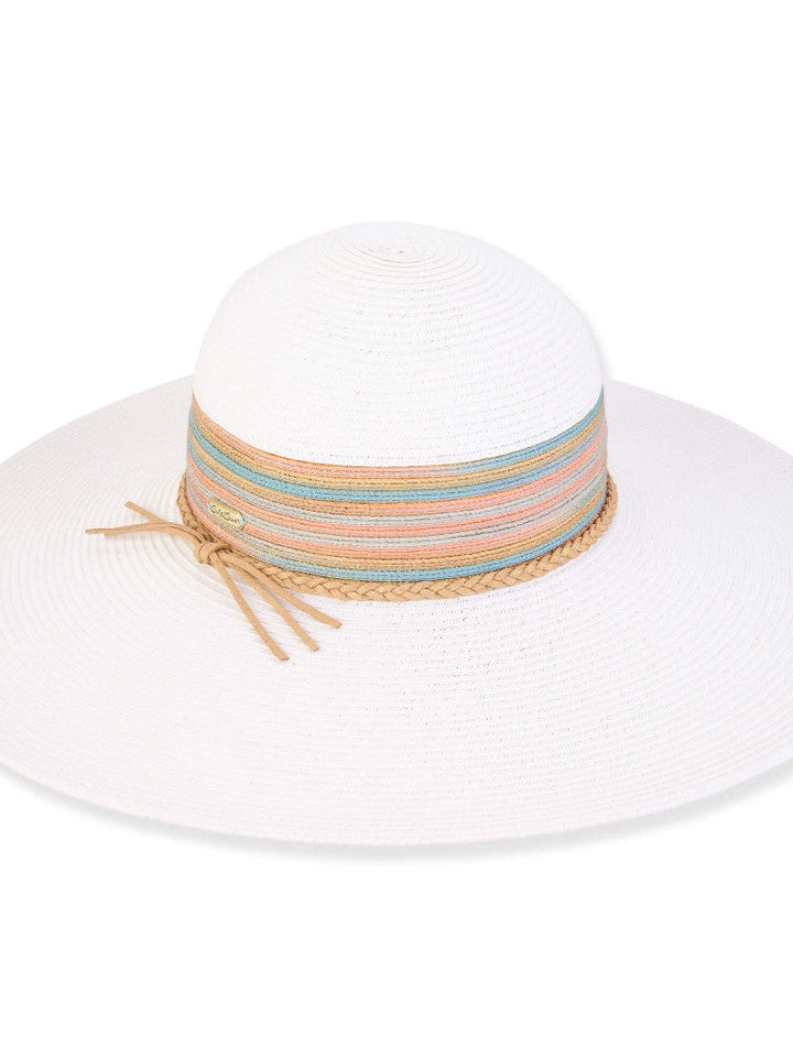 Hat White Demi Paperbraid Floppy Brim Women's HH3136A