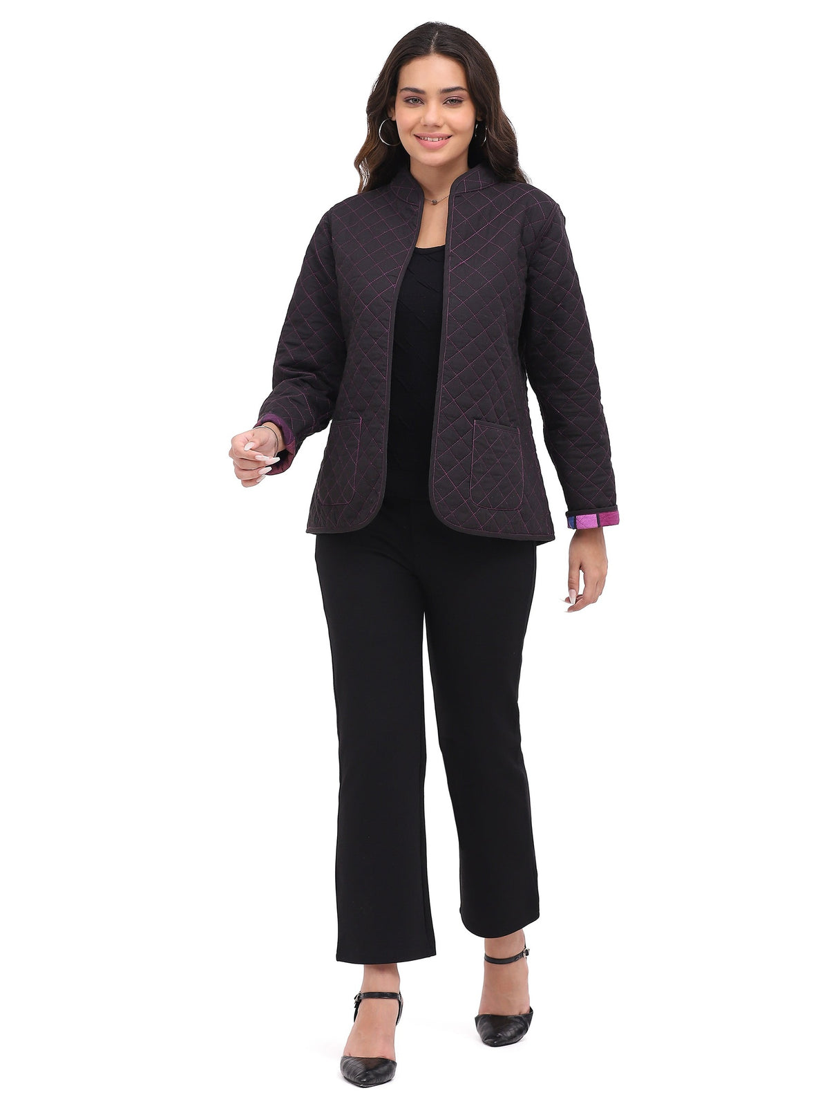 Jacket Trixie Reversible Open Front Multi Purple Women's 26W2510E25
