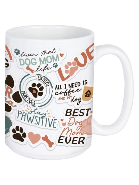 Mug Dog Mom Stickers 15oz Ceramic 27669