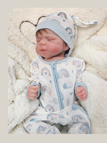 Romper - Super Soft Bamboo with Zipper - Blue Rainbows
