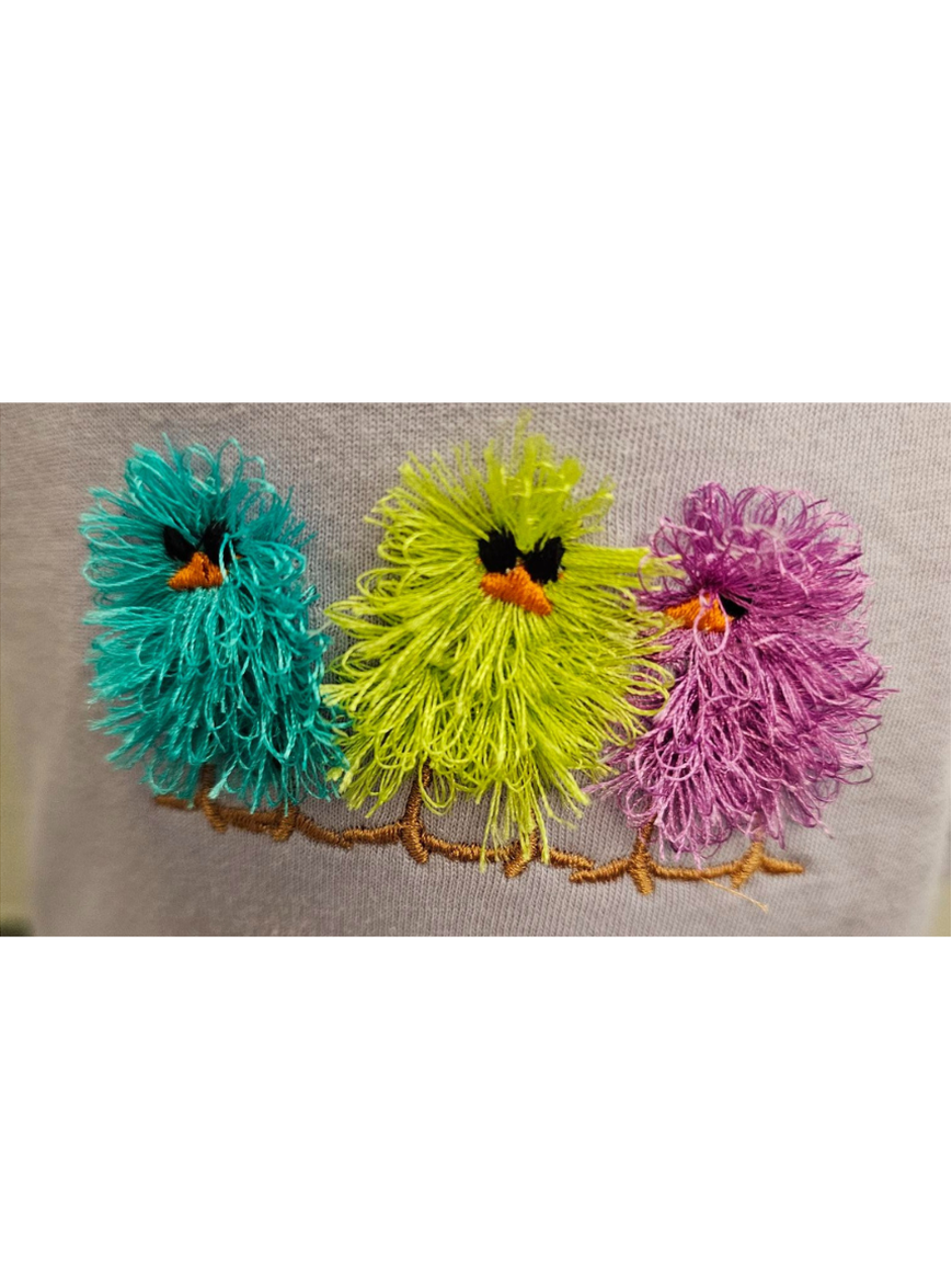 T-Shirt Fringe Chickens Purple Toddler RTPTSC