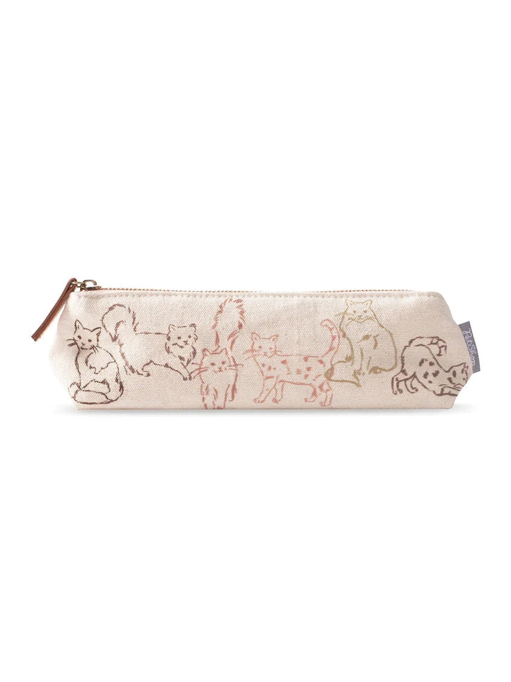 329003 INKED CATS CANVAS FLAT ZIPPERED POUCH