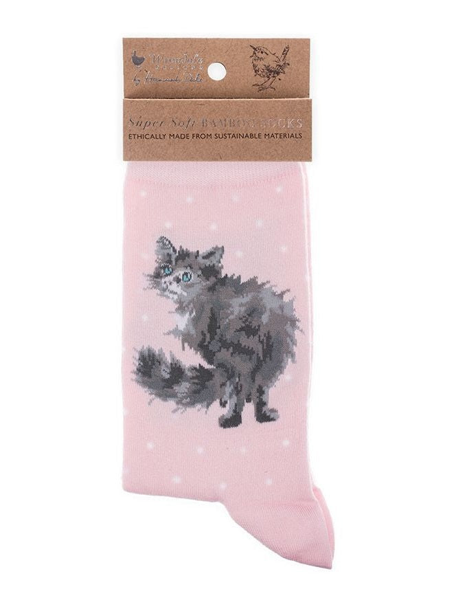 Women's Bamboo Socks - SOCK007 - Glamour Puss - Cat