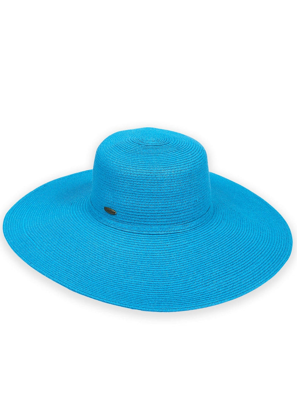 Hat Blue Paperbraid Floppy Brim Women's HH1003D