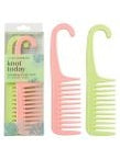 Comb Detangling Shower Comb With Hanging Handle 2Pk 3 color Variations Llknot24