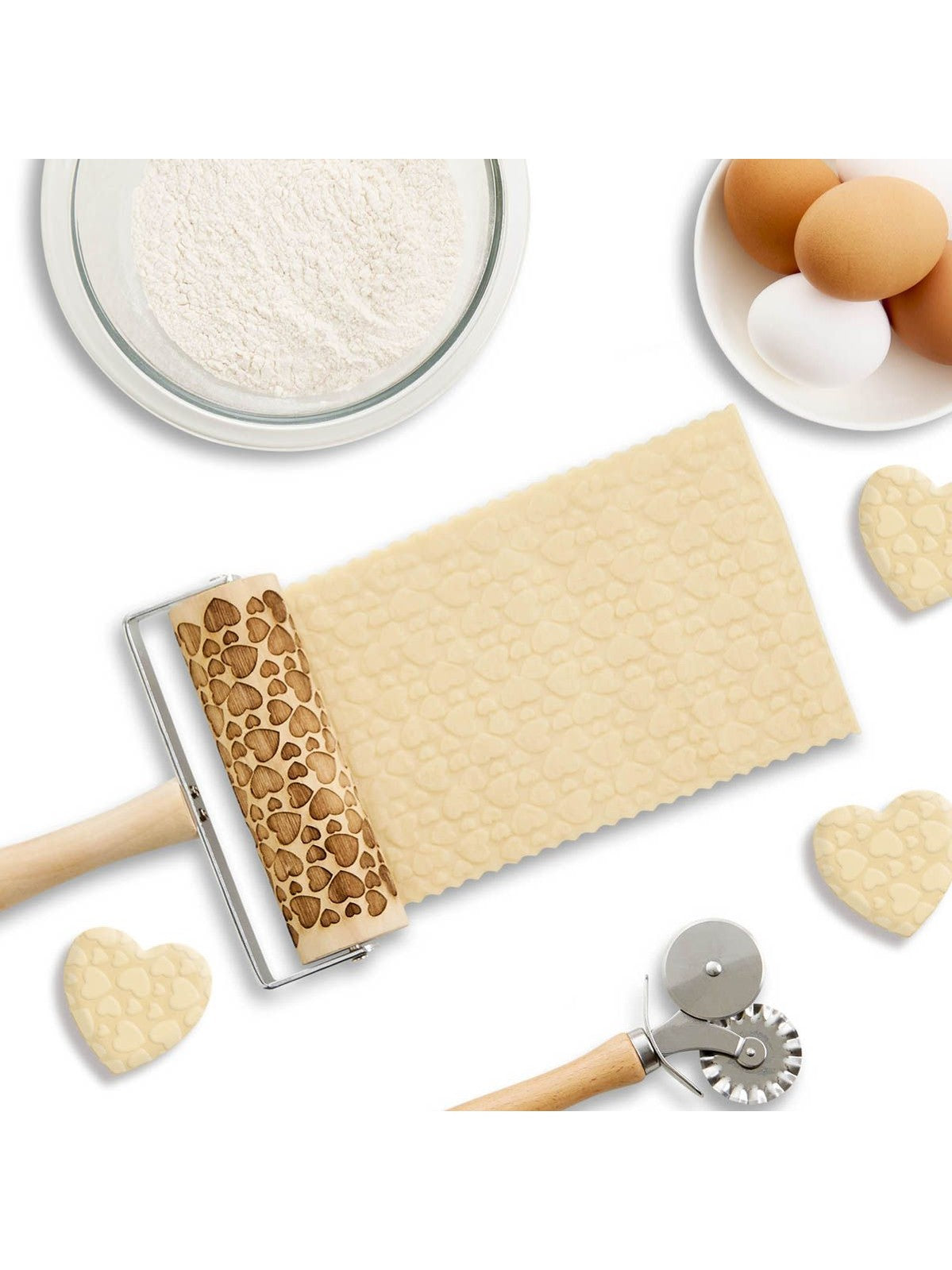 Rolling Pin Mini Hearts Design 6" 43926