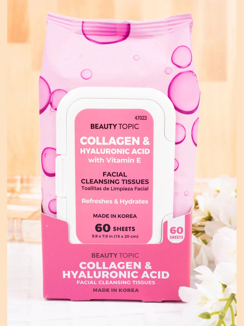 Tissues Facial Cleaning Collagen&Hyaluric Acid Vitamin E 60 Sheets 47023