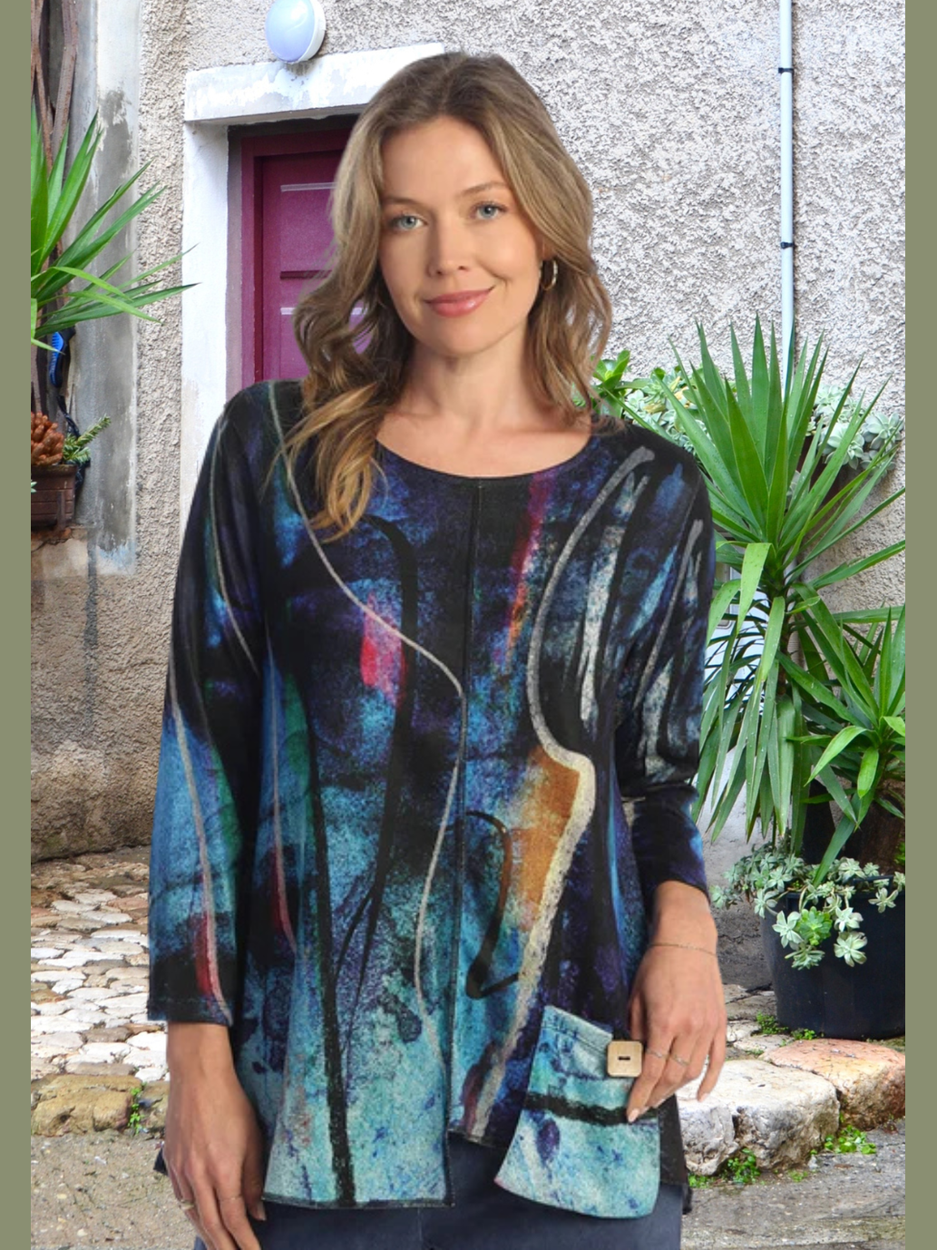 FB2-1853 Tunic w/ Pocket - Eclipse