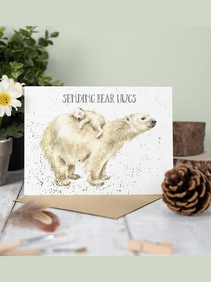 Card - AOC148 Sending Bear Hugs Polar Bear And Baby