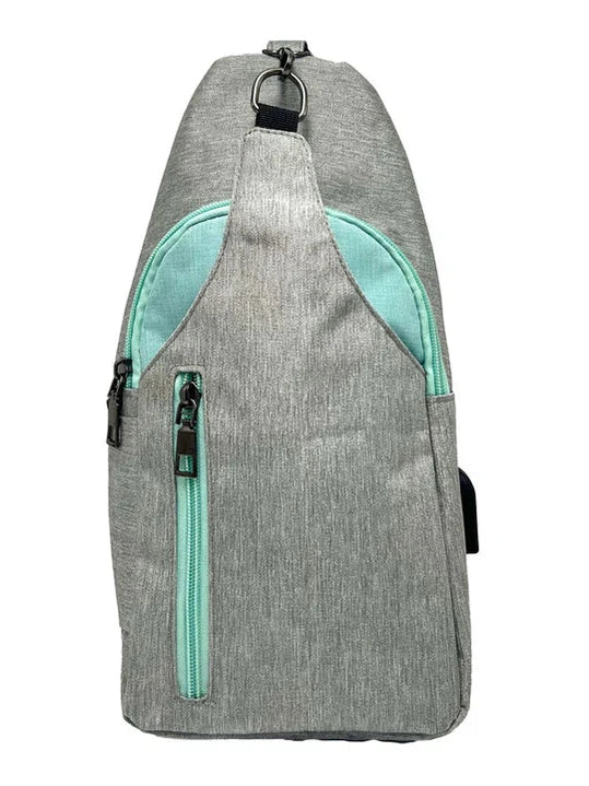 Daypack Grey/Aqua Sonoma Small Woven Twill Antitheft Usb Charging Connector 50692