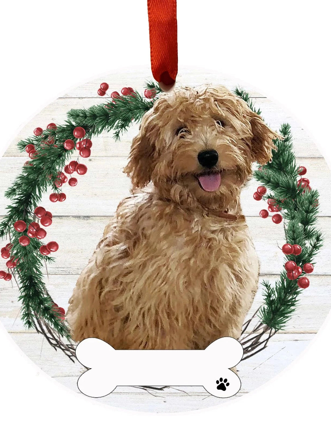Christmas Ornament Goldendoodle Red Dog 550-125r fb