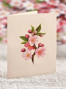 Flower's Boutique Paper Cards Pop Up 6"Mini Japanese Cherry Blossoms 7434