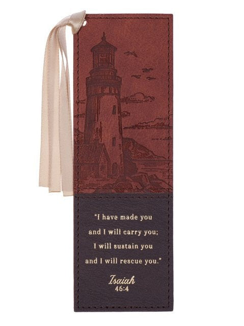 Bookmark I Have Made You Lighthouse Brown Faux Leather Bmf185