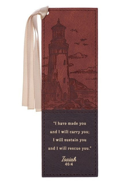 Bookmark I Have Made You Lighthouse Brown Faux Leather Bmf185