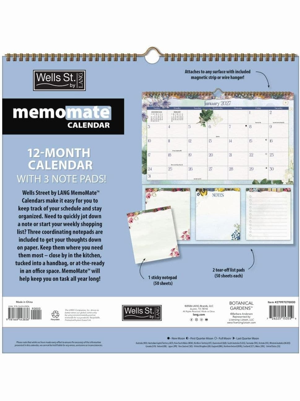Calendar Memomate Botanical Gardens 2027 00000