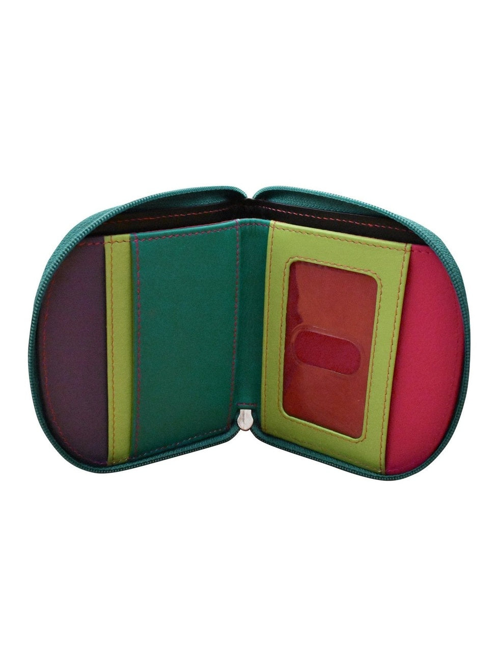 Wallet Small Dome Black Brights Leather RFID Blocking 6235