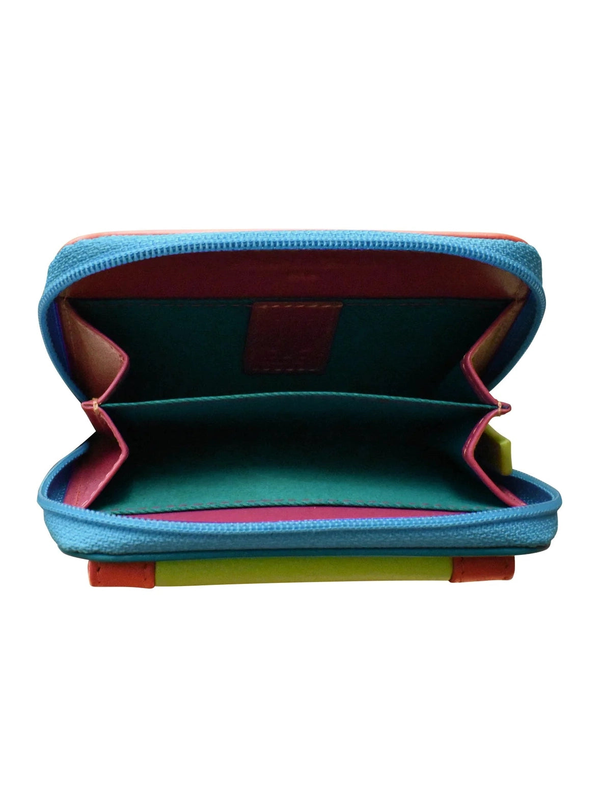 Wallet Small Flap Pocket Card Holder Sage Multi Leather RFID Blocking 6239
