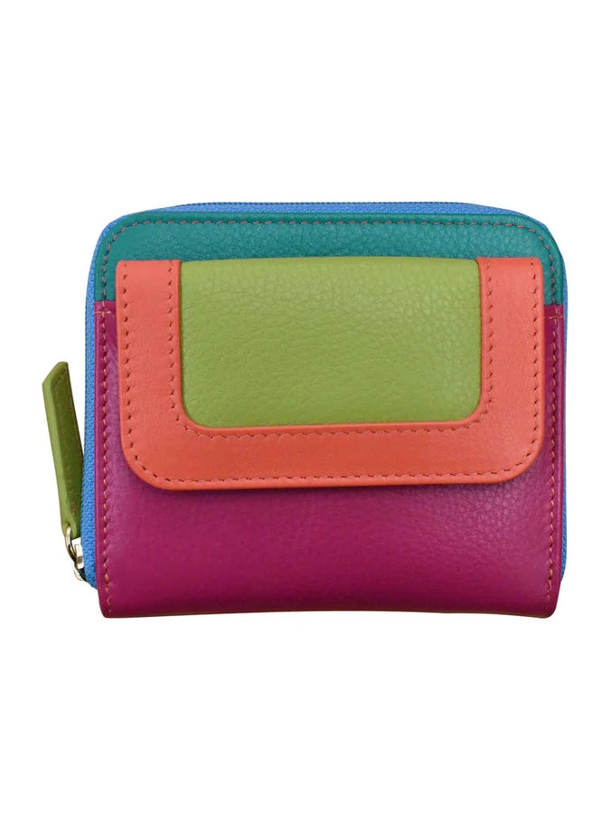 Wallet Small Flap Pocket Card Holder Paradise Multi Leather RFID Blocking 6239