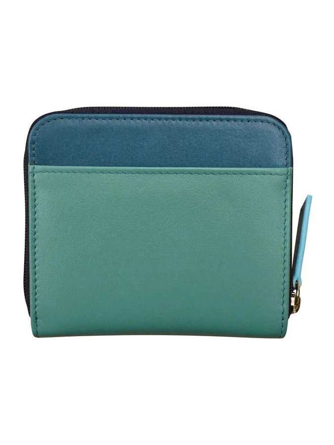 Wallet Small Flap Pocket Card Holder Serenity Multi Leather RFID Blocking 6239