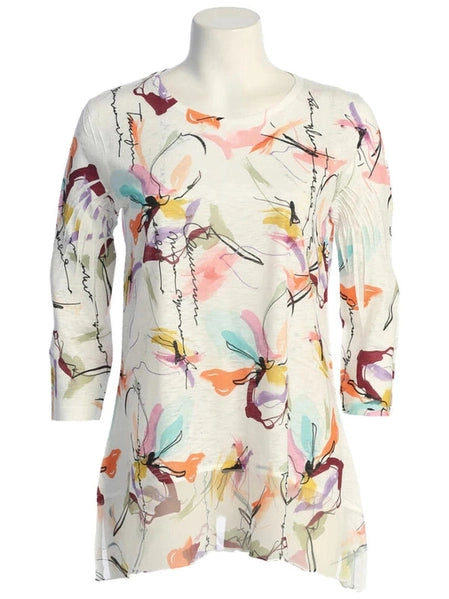 63-1894 Elena Tunic w/Chifon 3/4 Sleeve Womens Top