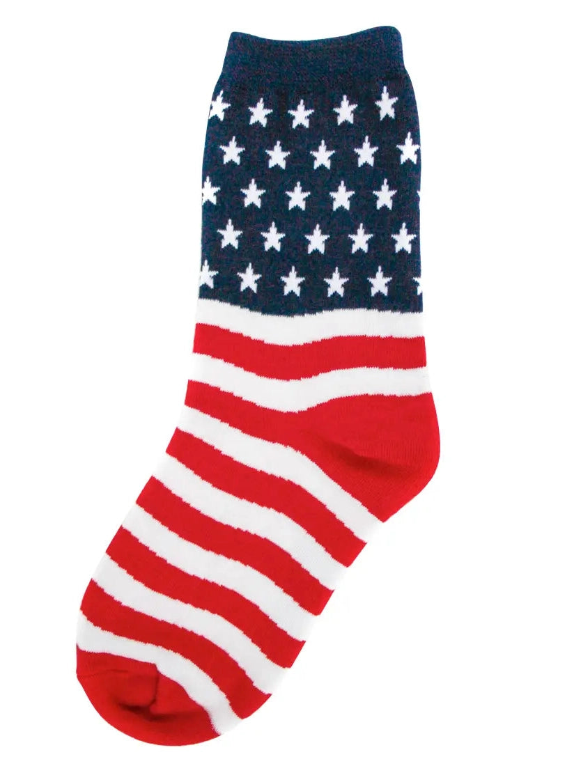 Kids Youth Sock - American Flag Red/White/Blue 6400K
