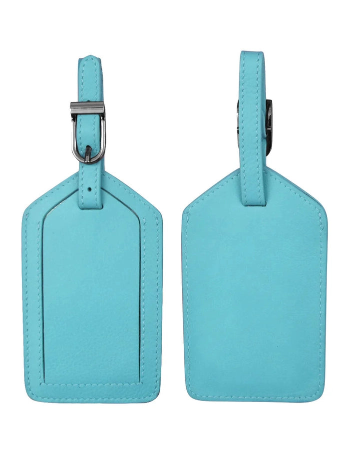 Luggage Tag - Aegean Blue Leather 6422