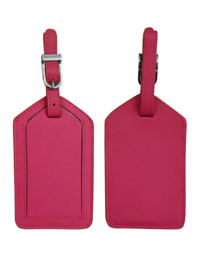 Luggage Tag - Indian Pink Leather 6422