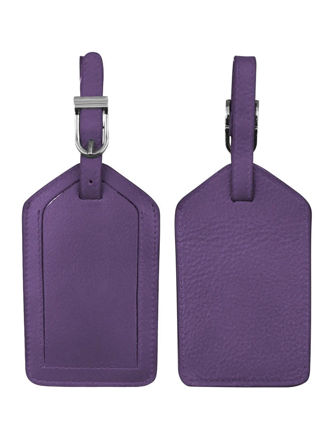 Luggage Tag - Purple Leather 6422