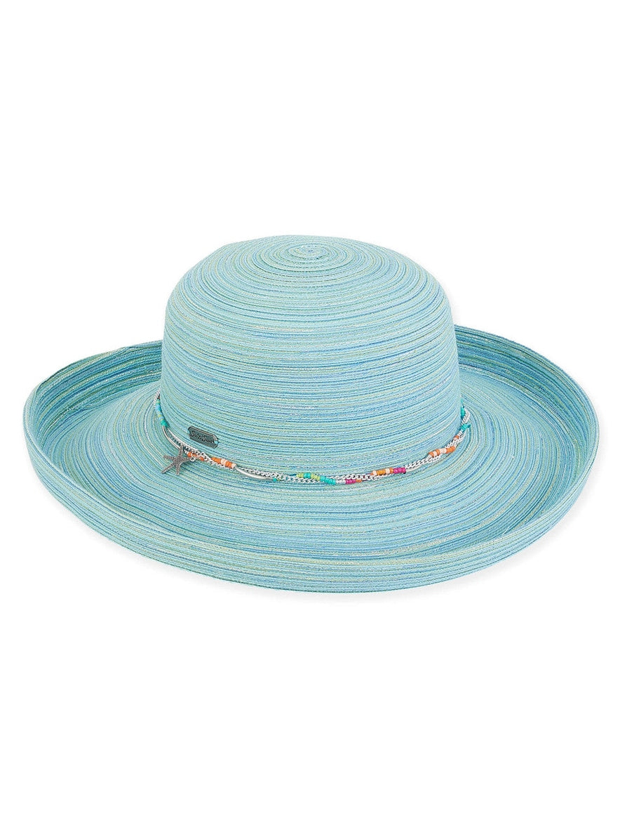 Hat Light Blue Polybraid Upbrim Women's HH2020B