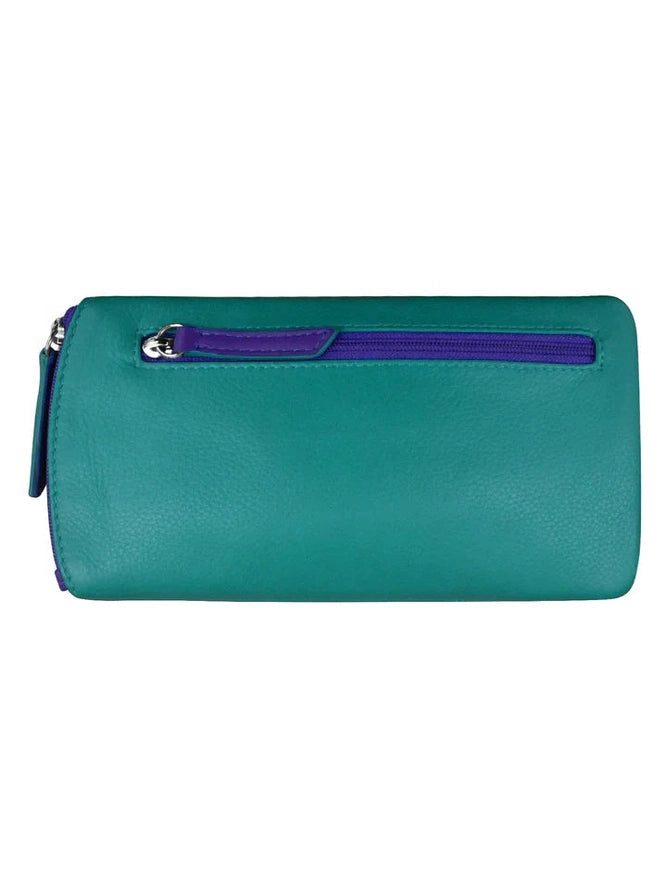 Eye Glass Case Leather Aqua/Cobalt 6462