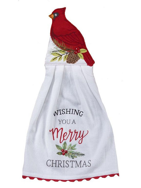 Tea Towel Hang Ups Christmas Cardinal H7108