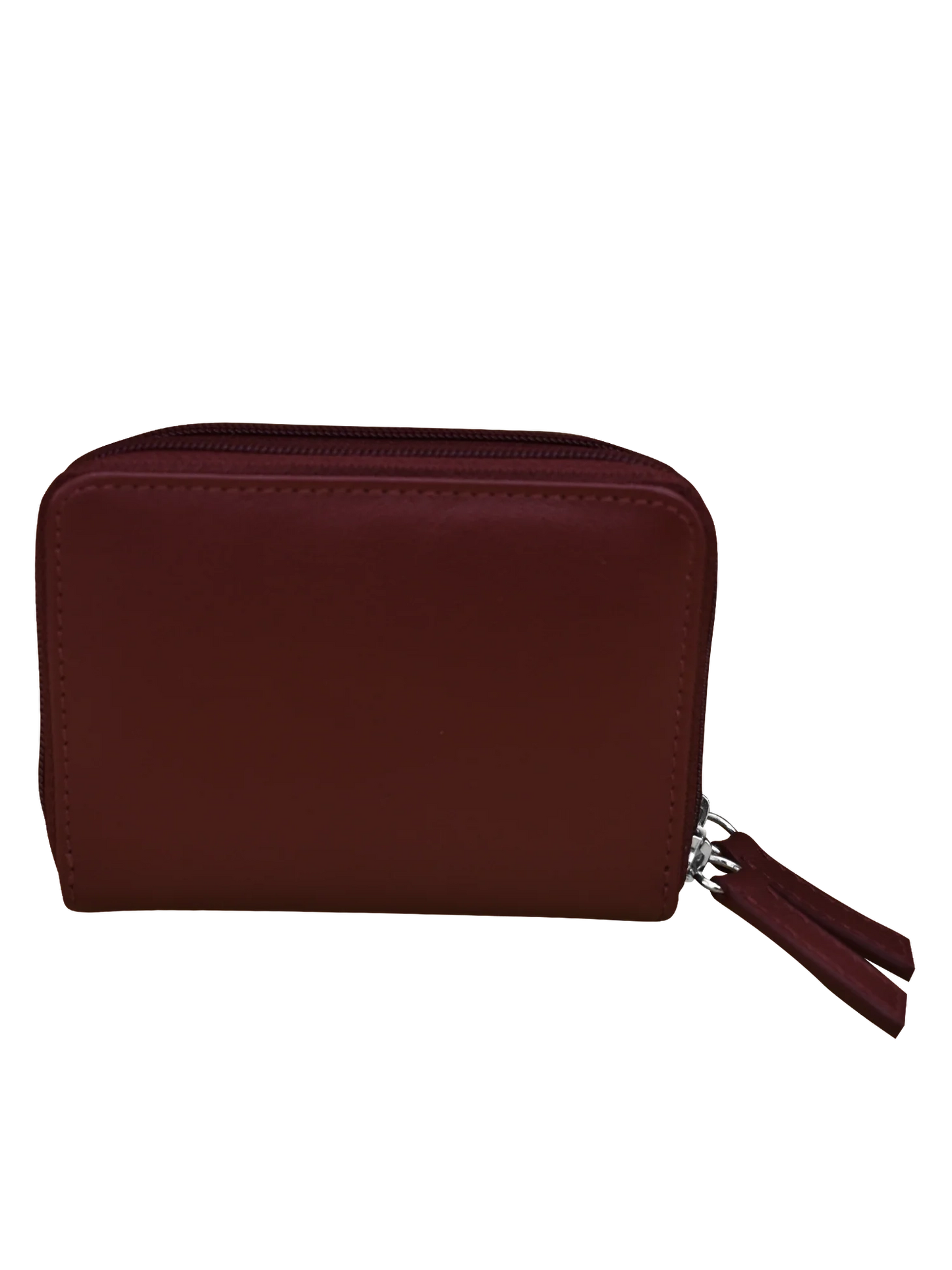 Wallet Double Zip Egg Plant Accordion Card Case Rfid Protected 6714